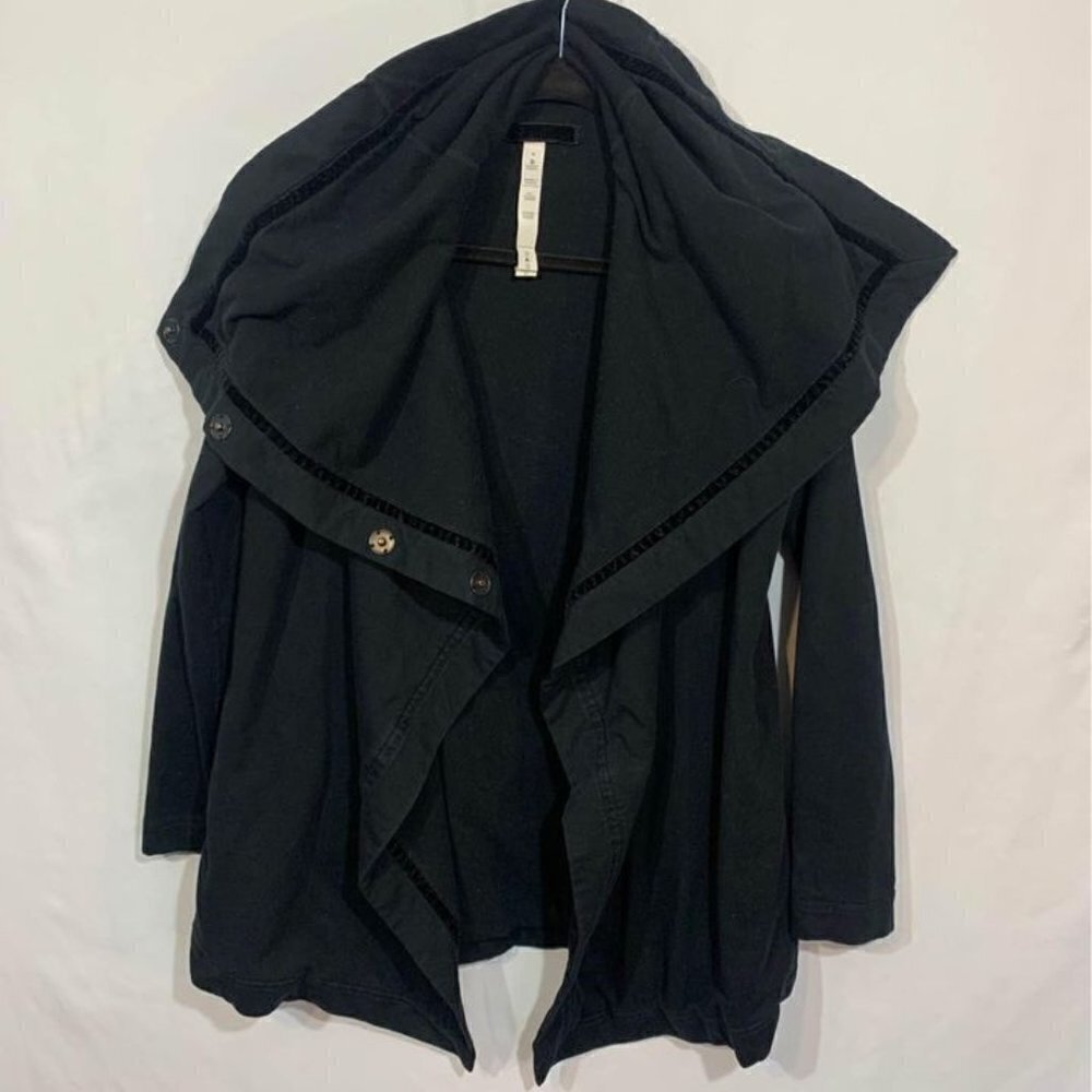 LULULEMON jacket. Black. Snap front- multiple ways to wear. Size 4. New …